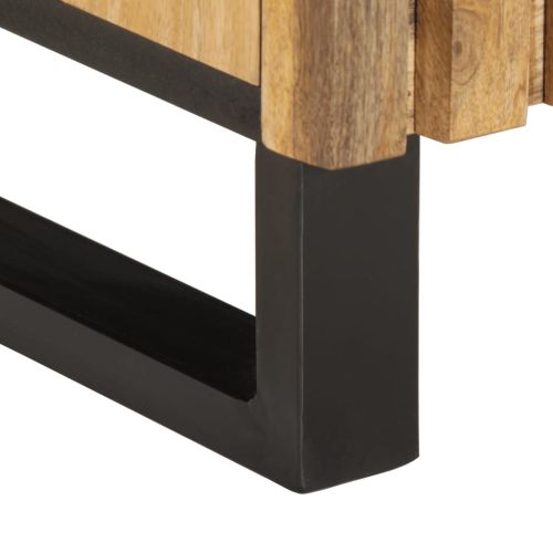 Комплект мебели за баня, 2 части, грубо мангово дърво масив