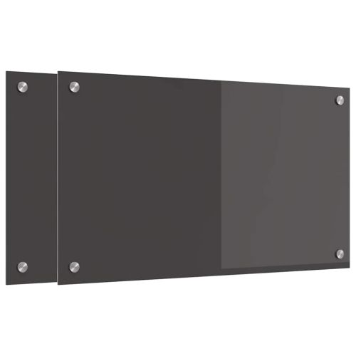 Кухненски заден панел 2 pcs Тъмен сив 70 x 40 cm