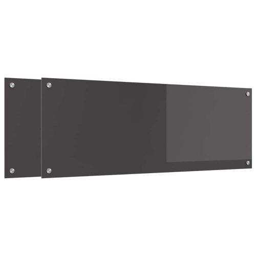 Кухненски заден панел 2 pcs Тъмен сив 110 x 40 cm