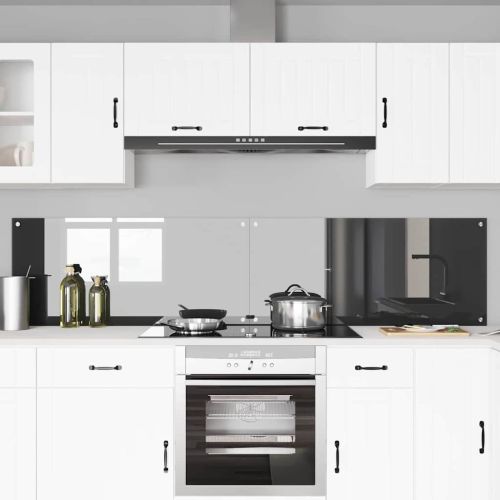 Кухненски гръб 2 pcs Тъмен сив 110 x 50 cm закалено стъкло