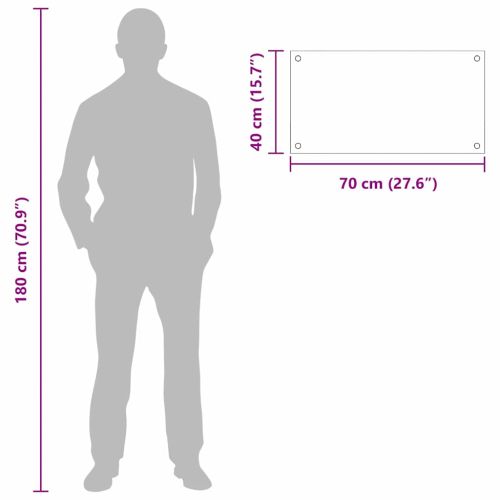 Кухненски гръб 2 pcs Бяло 70 x 40 cm закалено стъкло