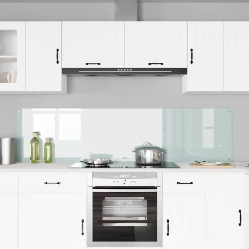 Кухненски гръб 2 pcs Бяло 100 x 50 cm закалено стъкло