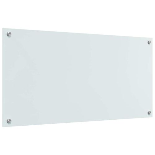 Кухненски гръб 2 pcs Бяло 100 x 50 cm закалено стъкло
