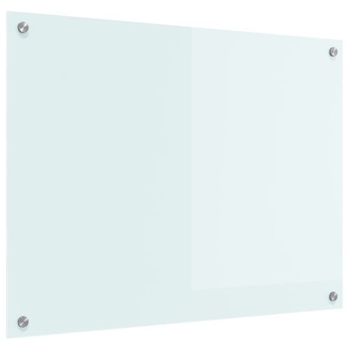 Кухненски заден панел Бяло 80 x 60 cm закалено стъкло