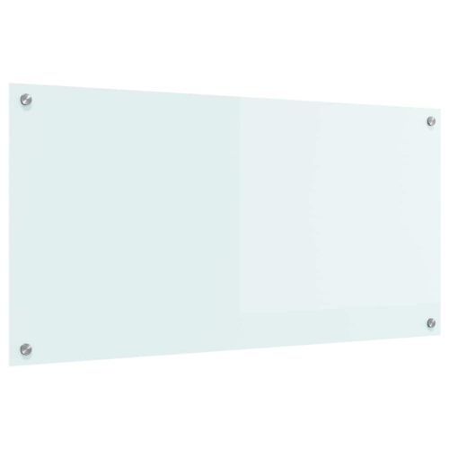 Кухненски заден панел Бяло 100 x 50 cm закалено стъкло