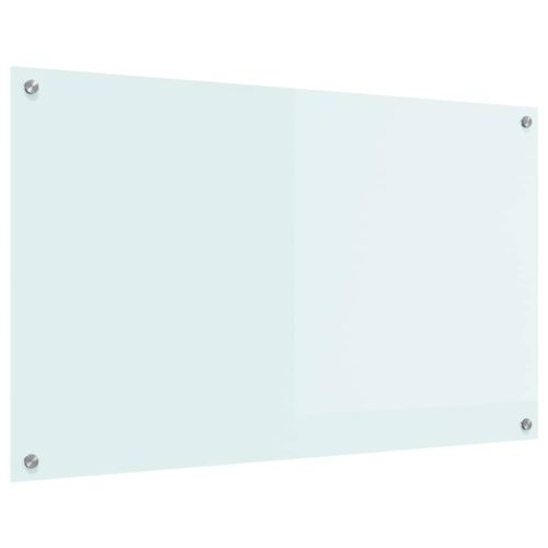 Кухненски заден панел Бяло 100 x 60 cm закалено стъкло