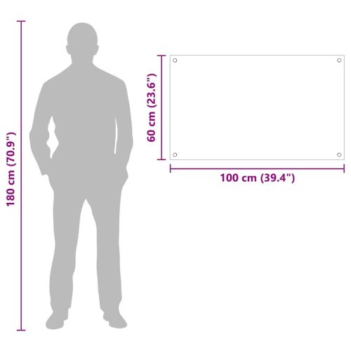 Кухненски гръб Бяло 100 x 60 cm закалено стъкло