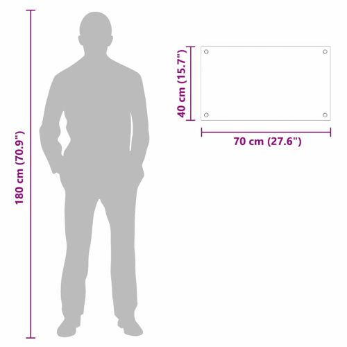 Кухненски гръб Прозрачен 70 x 40 cm закалено стъкло