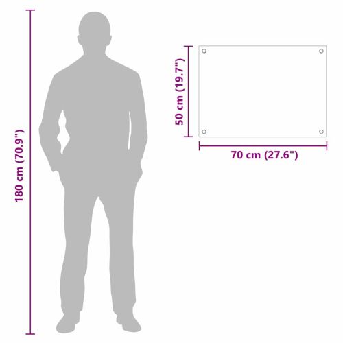 Кухненски гръб Прозрачен 70 x 50 cm закалено стъкло
