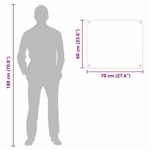 Кухненски гръб Прозрачен 70 x 60 cm закалено стъкло