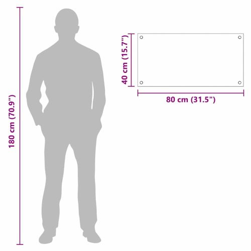 Кухненски гръб Прозрачен 80 x 40 cm закалено стъкло