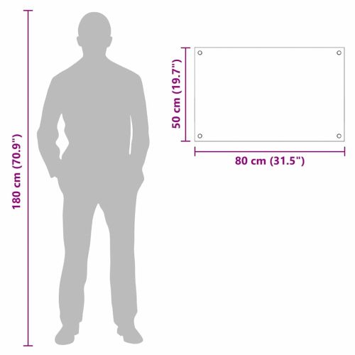 Кухненски гръб Прозрачен 80 x 50 cm закалено стъкло