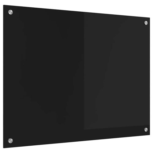 Кухненски заден панел Черно 80 x 60 cm закалено стъкло