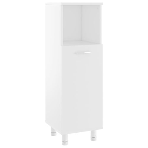 Комплект мебели за баня от 3 части, бял, инженерно дърво