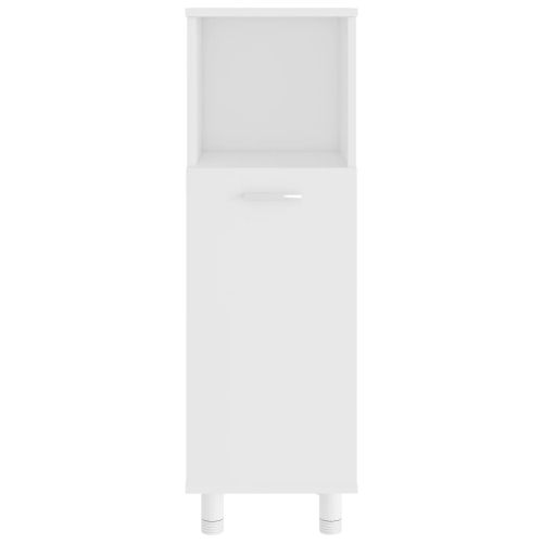 Комплект мебели за баня от 3 части, бял, инженерно дърво