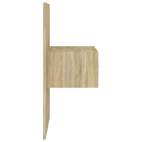 Горна табла за легло с шкафчета, дъб сонома, инженерно дърво