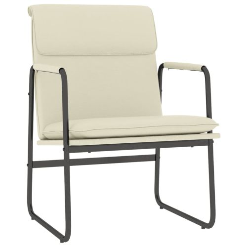 Стол шезлонг, кремав, 55x64x80 см, изкуствена кожа