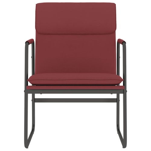 Стол шезлонг, виненочервен, 55x64x80 см, изкуствена кожа