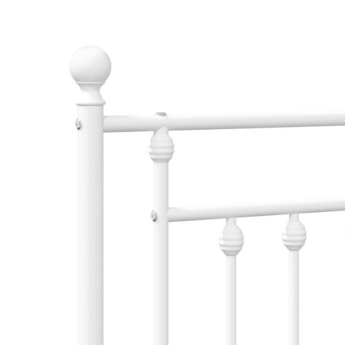 Метална резервна табла за легло, бяла, 80 см