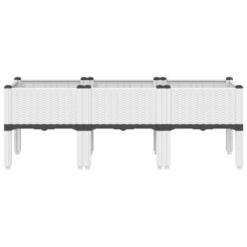 Градинска кашпа с крака, бяла, 120x40x42 см, PP