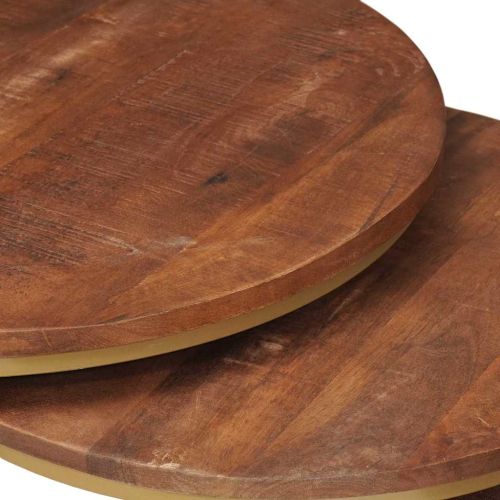 Nesting маси за кафе 3 pcs Масивно мангово дърво и стомана