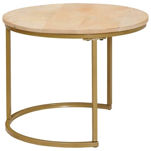 Nesting маси за кафе 3 pcs Масивно мангово дърво и стомана