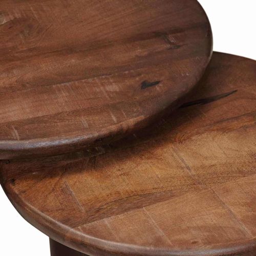 Nesting маси за кафе 3 бр. Тъмен кафяв Ø 54 x 40 см