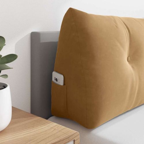 Възглавница за гръб Кафяво 120 x 24 x 50 см Кадифе