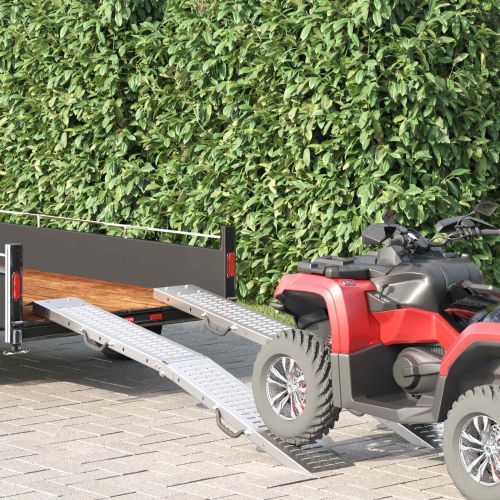 Сгъваема рампа 200кг на рампа 2 pcs Сребрист 186 x 23 x 4,5 см