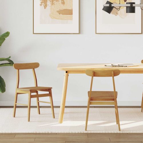 Трапезен стол 2 pcs Естествен 43 x 44,5 x 77 см