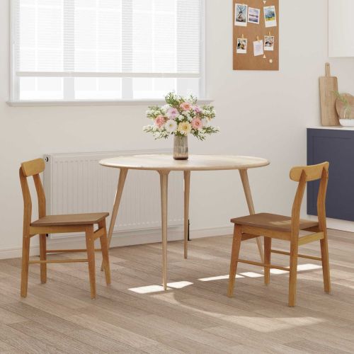 Трапезен стол 2 pcs Естествен 43 x 44,5 x 77 см