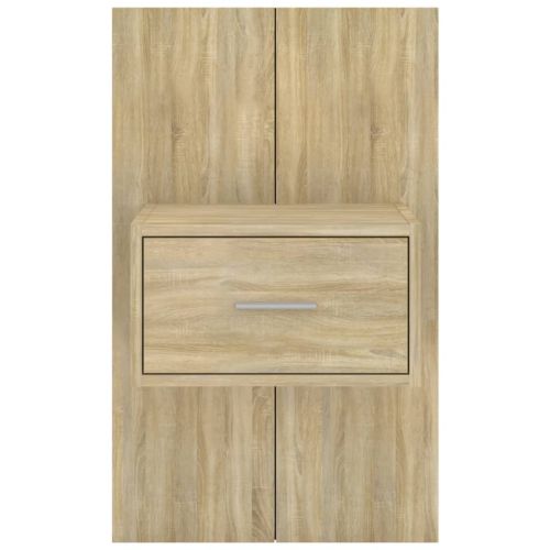 Нощни шкафчета за стенен монтаж, 2 бр, дъб сонома