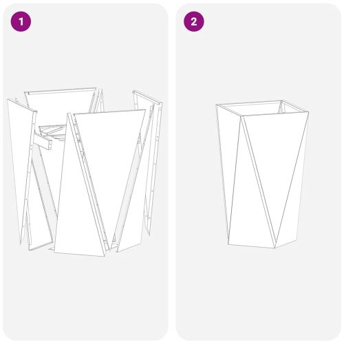 Кашпа Антрацит 40 x 40 x 75 cm Стомана