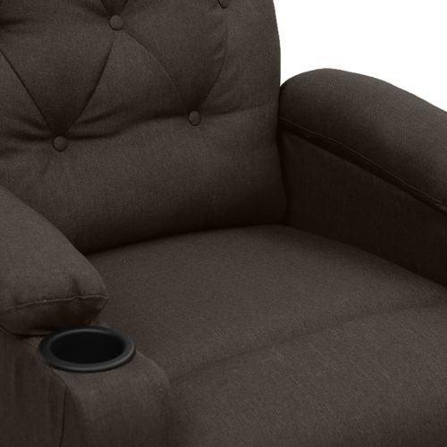 Електрически масажен стол, тъмнокафяв, текстил