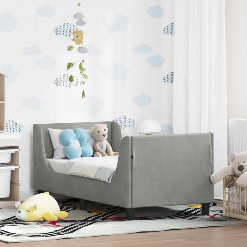 Легло за малко с главна дъска Светлосиво 70 x 140 cm Кадифе