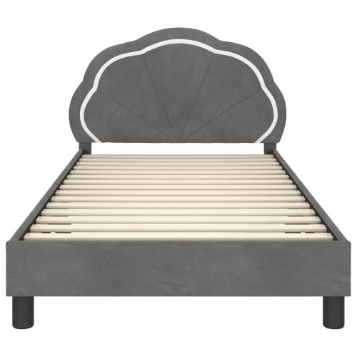 Легло за деца с табла с таблото Тъмен сив 80 x 200 cm Кадифе