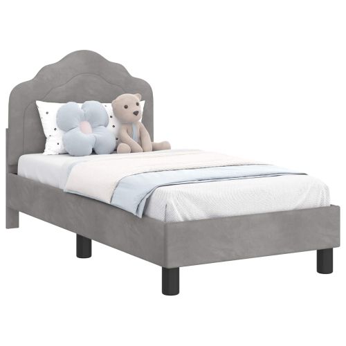 Легло за малко с главна дъска Светлосиво 70 x 140 cm Кадифе