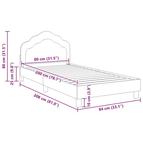 Легло за деца с табла Морско зелено 80 x 200 cm Кадифе