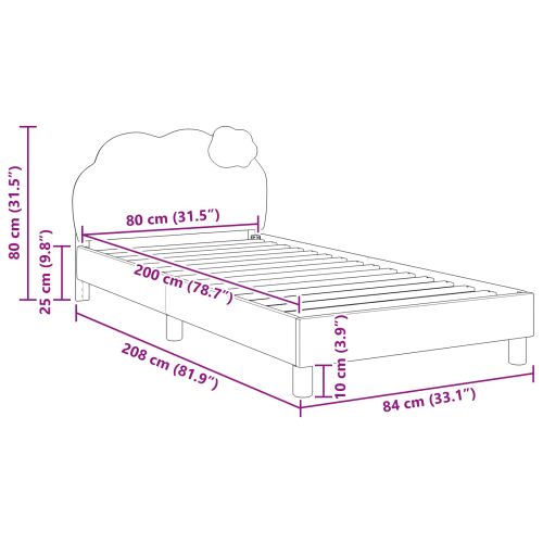 Легло за деца с табла Синьо 80 x 200 cm PU