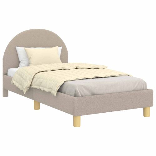 Легло за деца с табла Светлосиво 80 x 160 cm Вълнена тъкан