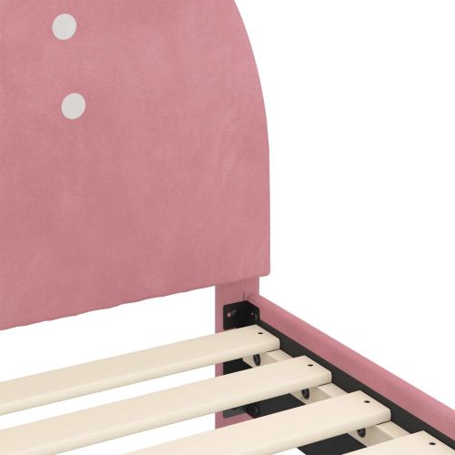 Легло за деца с табла с таблото Розово 90 x 190 cm Кадифе
