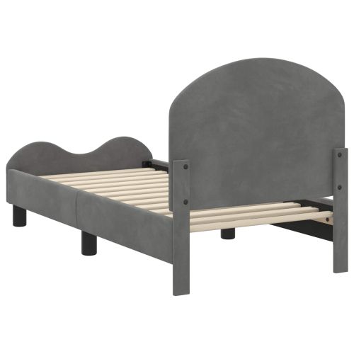 Легло за малко с главна дъска Тъмен сив 70 x 140 cm Кадифе