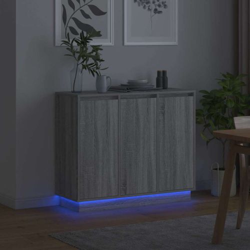 LED конзолна маса Сив Сонома 90 х 32 х 75 см