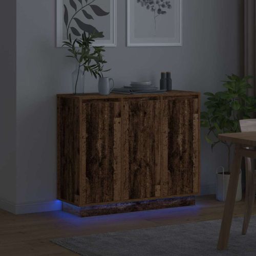 LED конзолна маса Старо дърво 90 х 32 х 75 см