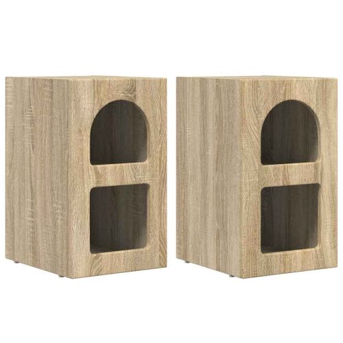 Нощно шкафче 2 pcs Сонома дъб 29,5 x 33,5 x 50 см