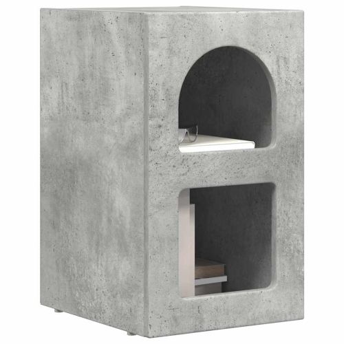 Нощно шкафче Циментено сиво 29,5 x 33,5 x 50 см Инженерно дърво