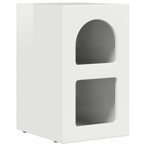 Нощно шкафче Лъскаво бяло 29,5 x 33,5 x 50 см Инженерно дърво