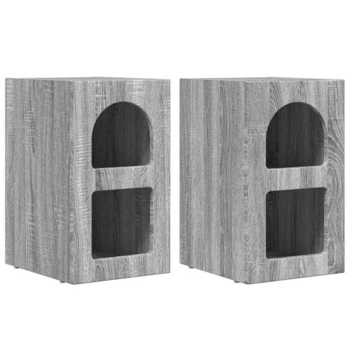 Нощно шкафче 2 pcs Сив Сонома 29,5 x 33,5 x 50 см