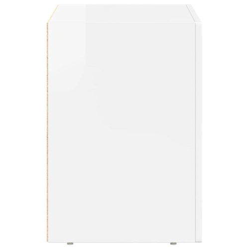 Нощно шкафче 2 pcs Лъскаво бяло 40 x 35 x 50 см Инженерно дърво