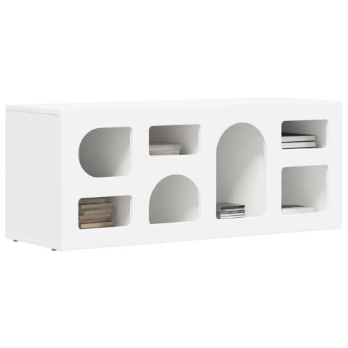 ТВ шкаф Бяло 100 x 35 x 40 см Инженерно дърво